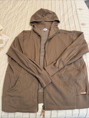 BKE Taupe Brown Zip-Up Hoodie Sweater